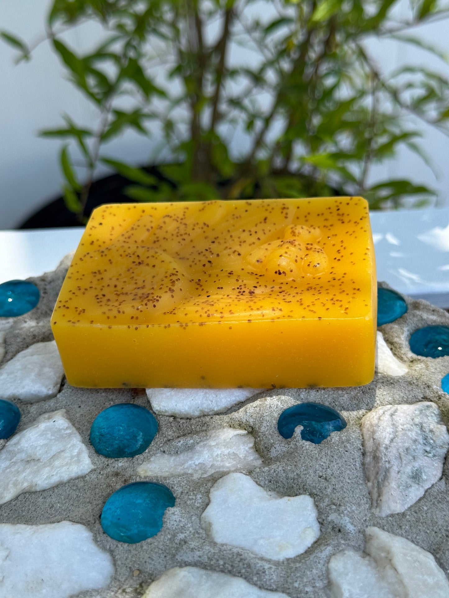 Saffron and tea tree oil soap